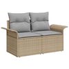 vidaXL Gartensofa-set mit Kissen 6 pcs Beige und Hellgrau Poly-Rattan