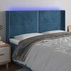 vidaXL LED Kopfteil Dunkelblau 163x16x118/128 cm Samt