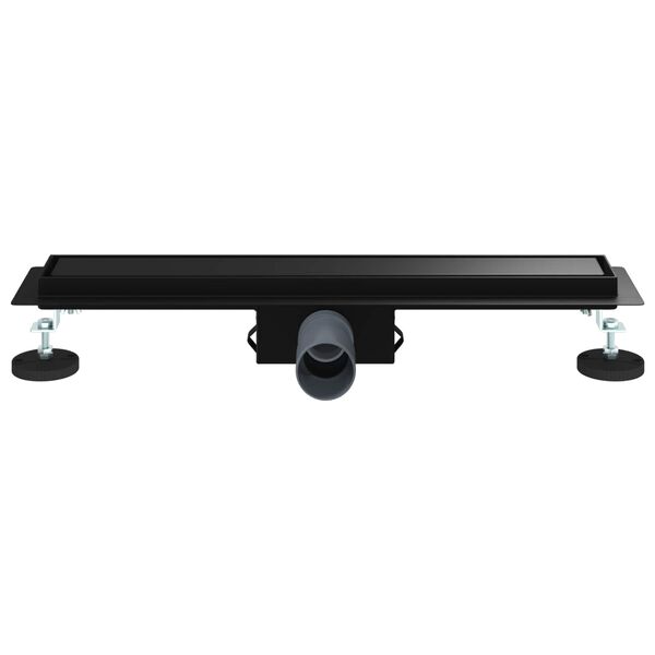 vidaXL 2 in 1 Duschabfluss Schwarz 60 cm Edelstahl 304