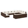 vidaXL 13-tlg. Garten-Lounge-Set mit Kissen Braun Poly Rattan
