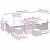vidaXL Gartensofa-set mit Kissen 9 pcs Beige Poly-Rattan
