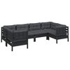 vidaXL 6-tlg. Garten-Lounge-Set mit Kissen Schwarz Kiefernholz