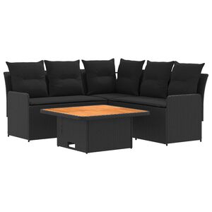 vidaXL M&ouml;belsets 4 stk. Schwarz PE-Rattan