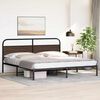 vidaXL Metallbett ohne Matratze Braun Eichen-Optik 193x203 cm