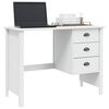 vidaXL Schreibtisch mit Schubladen Hill Wei&szlig; 100 x 45 x 74 cm