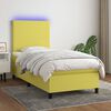 vidaXL Boxspringbett mit Matratze & LED Gr&uuml;n 90x200 cm Stoff