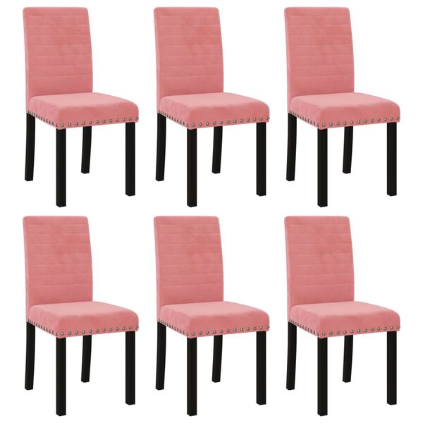 vidaXL Esszimmerst&uuml;hle 6 Stk. Rosa Samt
