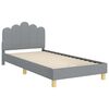 vidaXL Kinderbettgestell mit Kopfteil Hellgrau 90 x 200 cm Stoff