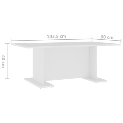 vidaXL Couchtisch Weiß 103,5x60x40 cm Holzwerkstoff