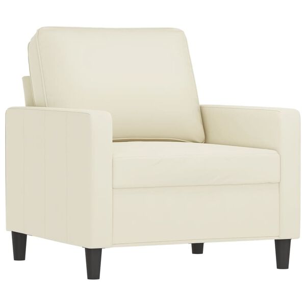 vidaXL 4-tlg. Sofagarnitur mit Kissen Creme Samt