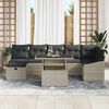 vidaXL Garten-Sofa-Set 8 pcs Hellgrau Poly-Rattan
