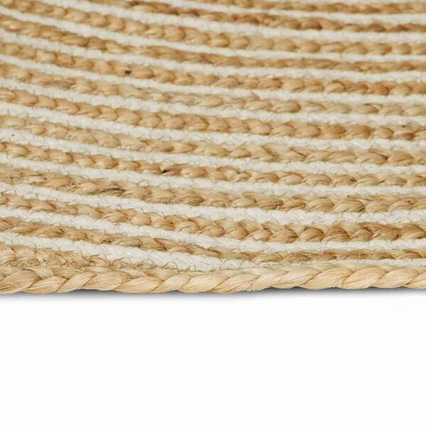 vidaXL Teppich Nat&uuml;rlich und Wei&szlig; 240 x 240 cm Jute