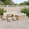 vidaXL Gartensofa-set 14 pcs Beige Poly-Rattan