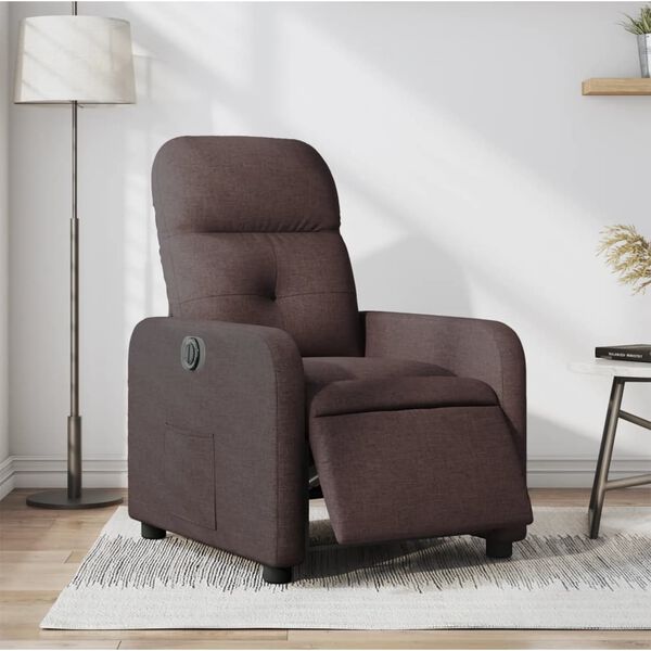 vidaXL Relaxsessel Elektrisch Dunkelbraun Stoff