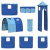 vidaXL Kinderloftbett Schwarz und Blau 74,5 x 190 cm Metall
