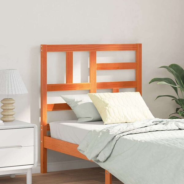 vidaXL Bettkopfteil Wachsbraun 105,5 x 4 x 104 cm Massives Kiefernholz