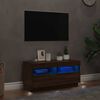 vidaXL TV-Schrank mit LED-Leuchten Braun Eichen-Optik 80x35x40 cm