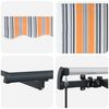 vidaXL Einziehbare Markise Mehrfarbig 350 x 200 cm Stoff