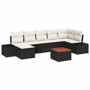 vidaXL Garten-Sofa-Set 8 pcs Schwarz und Wei&szlig;