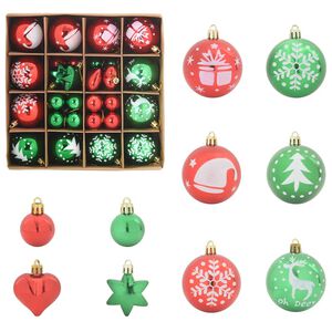 vidaXL Weihnachtskugel-Set 40 stk. Rot und Gr&uuml;n &Oslash; 6 cm Kunststoff