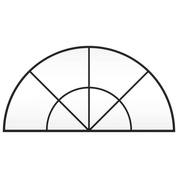 vidaXL Wandspiegel Schwarz 80x40 cm Gewölbt Eisen