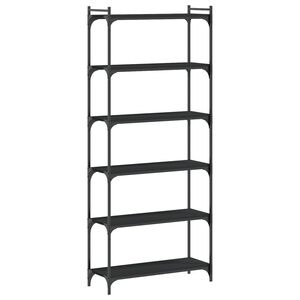 vidaXL B&uuml;cherregal 6 B&ouml;den Schwarz 80x30x188 cm Holzwerkstoff