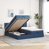 vidaXL Ottoman-Bett mit Matratzen Blau 200x200 cm Stoff