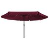 vidaXL Garten-Sonnenschirm Bordeauxrot 395 x 395 x 245 cm Polyester