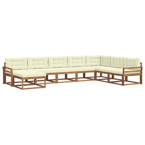 vidaXL Outdoor-Sofagarnitur mit Kissen 8 pcs Natur und Creme