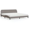 vidaXL Bett mit Matratze "Dover" Taupe 200x200 cm Stoff