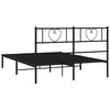 vidaXL Bettgestell mit Kopfteil Metall Schwarz 135x190 cm