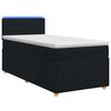 vidaXL Boxspringbett mit Matratze Schwarz 100 x 200 cm Stoff