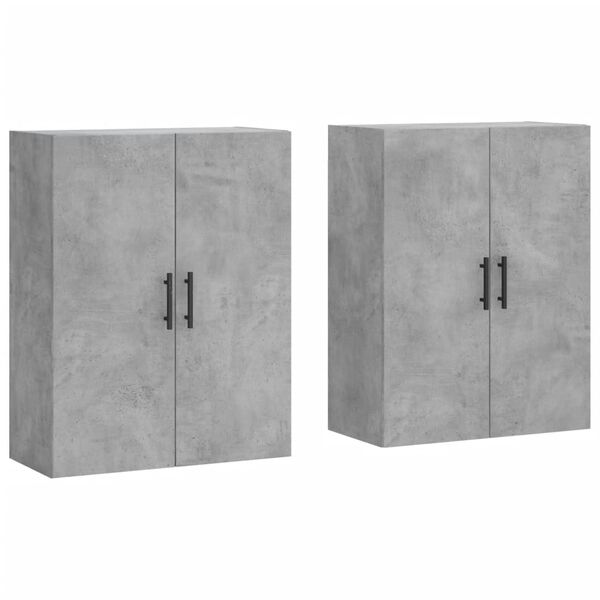 vidaXL Wandschr&auml;nke 2 Stk. Betongrau 69,5x34x90 cm