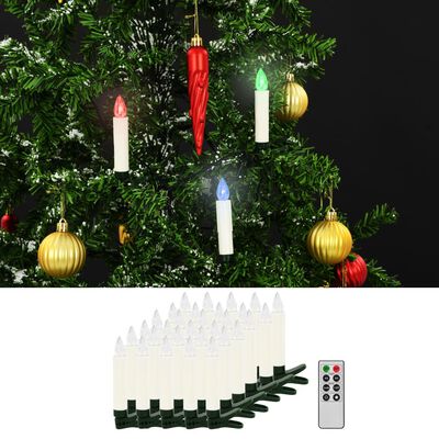 vidaXL LED-Weihnachtskerzen 30 Stk. Kabellos mit Fernbedienung RGB