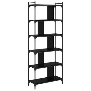 vidaXL B&uuml;cherregal Schwarz Eichen-Optik 76 x 32 x 192 cm Holzwerkstoff