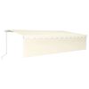 vidaXL Markise Manuell Einziehbar mit Rollo & LED 6x3 m Creme