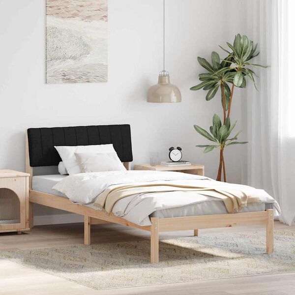 vidaXL Bettgestell Braun und Schwarz 90 x 200 cm Massivholz Kiefer