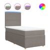 vidaXL Boxspringbett mit Matratze Taupe 100x200 cm Stoff