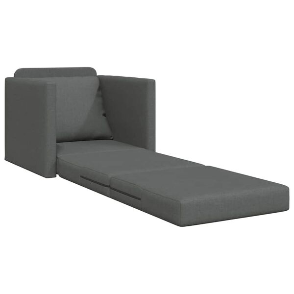 vidaXL Bodensofa mit Schlaffunktion Dunkelgrau 112x174x55 cm Stoff