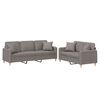 vidaXL 2-tlg. Sofagarnitur mit Kissen Taupe Stoff