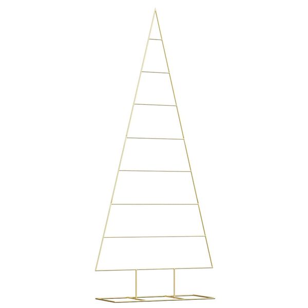 vidaXL Metall Weihnachtsbaum Gold 210 cm Pulverbeschichteter Stahl