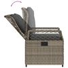 vidaXL 3-tlg. Garten-Essgruppe mit Kissen Grau Poly Rattan