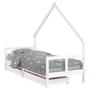 vidaXL Kinderbett mit Schubladen Wei&szlig; 80x200 cm Massivholz Kiefer