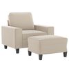 vidaXL Sessel mit Hocker Creme 60 cm Mikrofasergewebe
