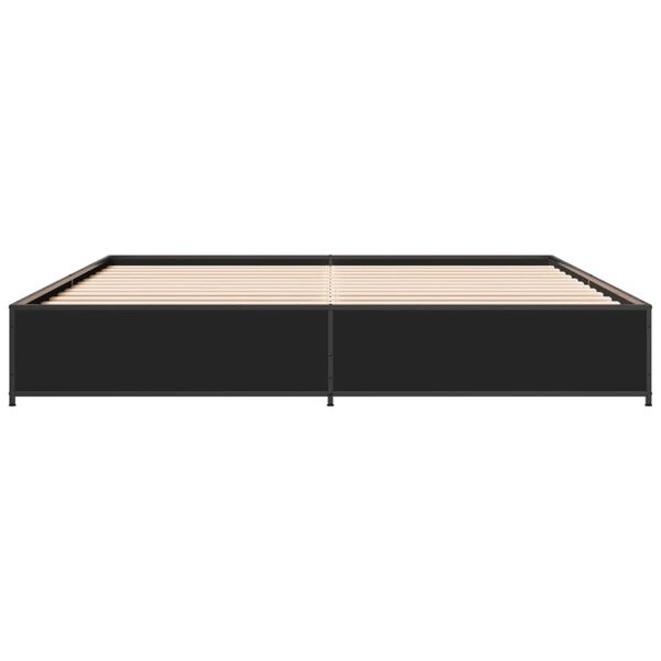 vidaXL Bettgestell Schwarz 160x200 cm Holzwerkstoff und Metall