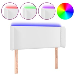 vidaXL LED Kopfteil Wei&szlig; 103x16x78/88 cm Kunstleder
