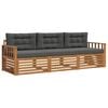 vidaXL Outdoor-Sofagarnitur 3 stk. Natur und Anthrazit