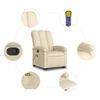 vidaXL Massagesessel mit Aufstehhilfe Creme Stoff