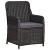 vidaXL 9-tlg. Garten-Essgruppe Poly Rattan Schwarz