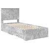 vidaXL Bettrahmen mit Kopfteil Beton Grau 90 x 200 cm Holzwerkstoff